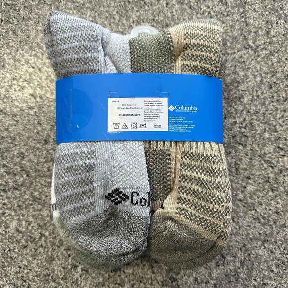 Columbia Mens Socks Size 6-12 Athletic Cropped Crew 6 Pairs Cushioned Support - Picture 3 of 5
